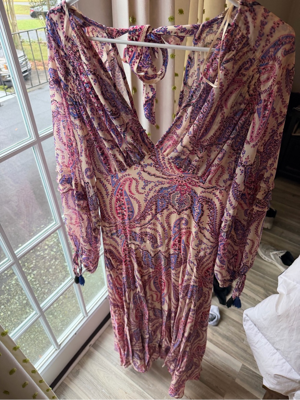 Free People Paisley Maxi Dress - Cream, Purple & Pink